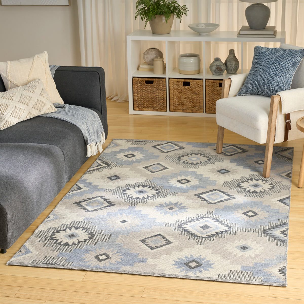 Copenhagen CPN01 Ivory Blue Rug - room scene