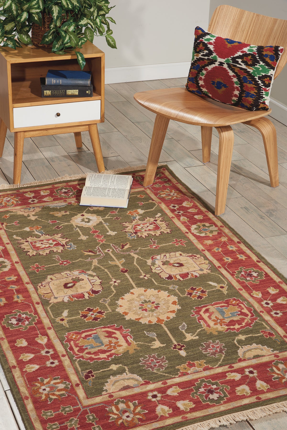 Nourmak S181 Olive Rug - room scene