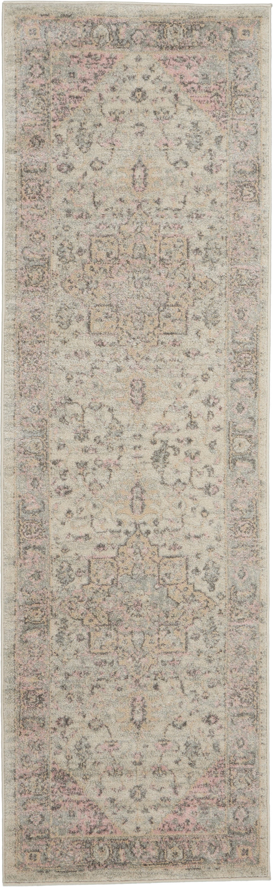 Tranquil TRA06 Ivory Pink Rug - Runner