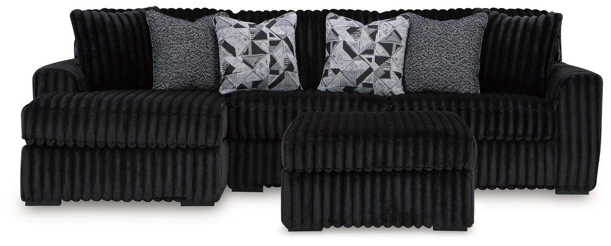 Midnight-Madness 2-Piece Sectional and Ottoman