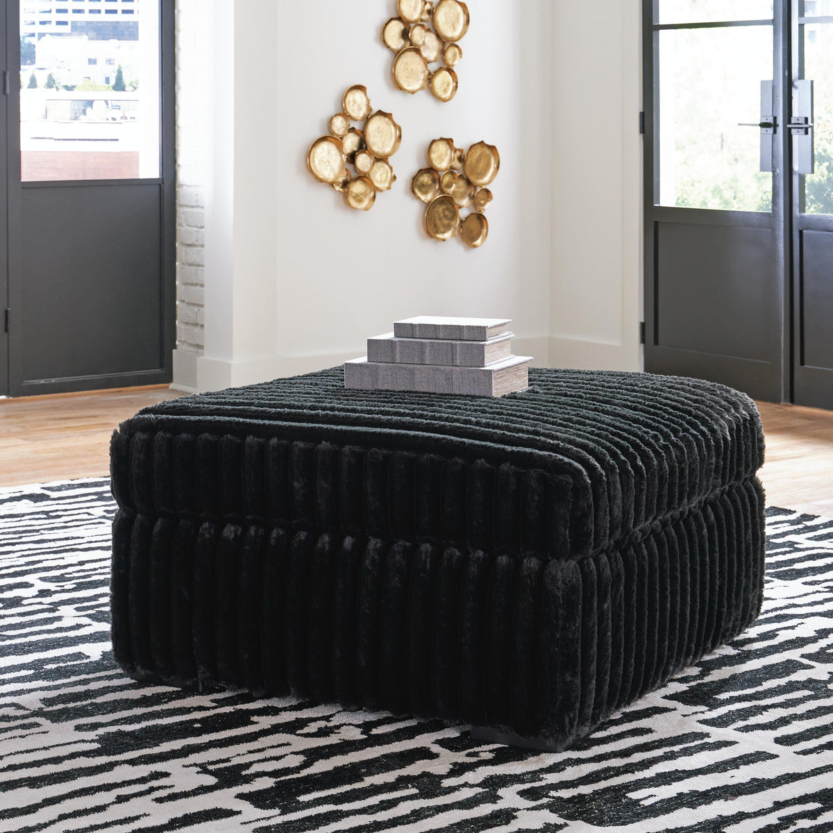 Midnight-Madness 4-Piece Sectional and Ottoman