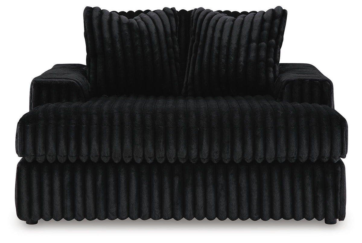 Midnight-Madness Oversized Chaise Velvet - Onyx