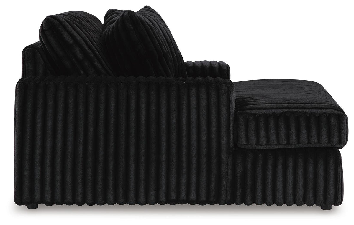 Midnight-Madness Oversized Chaise and Oversized Accent Ottoman