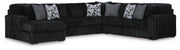 Midnight-Madness 4-Piece Sectional with Chaise Velvet
