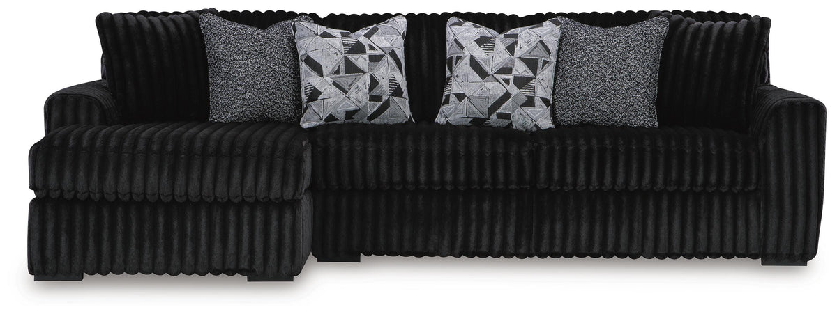 Midnight-Madness 2-Piece Sectional Sofa with Chaise Velvet