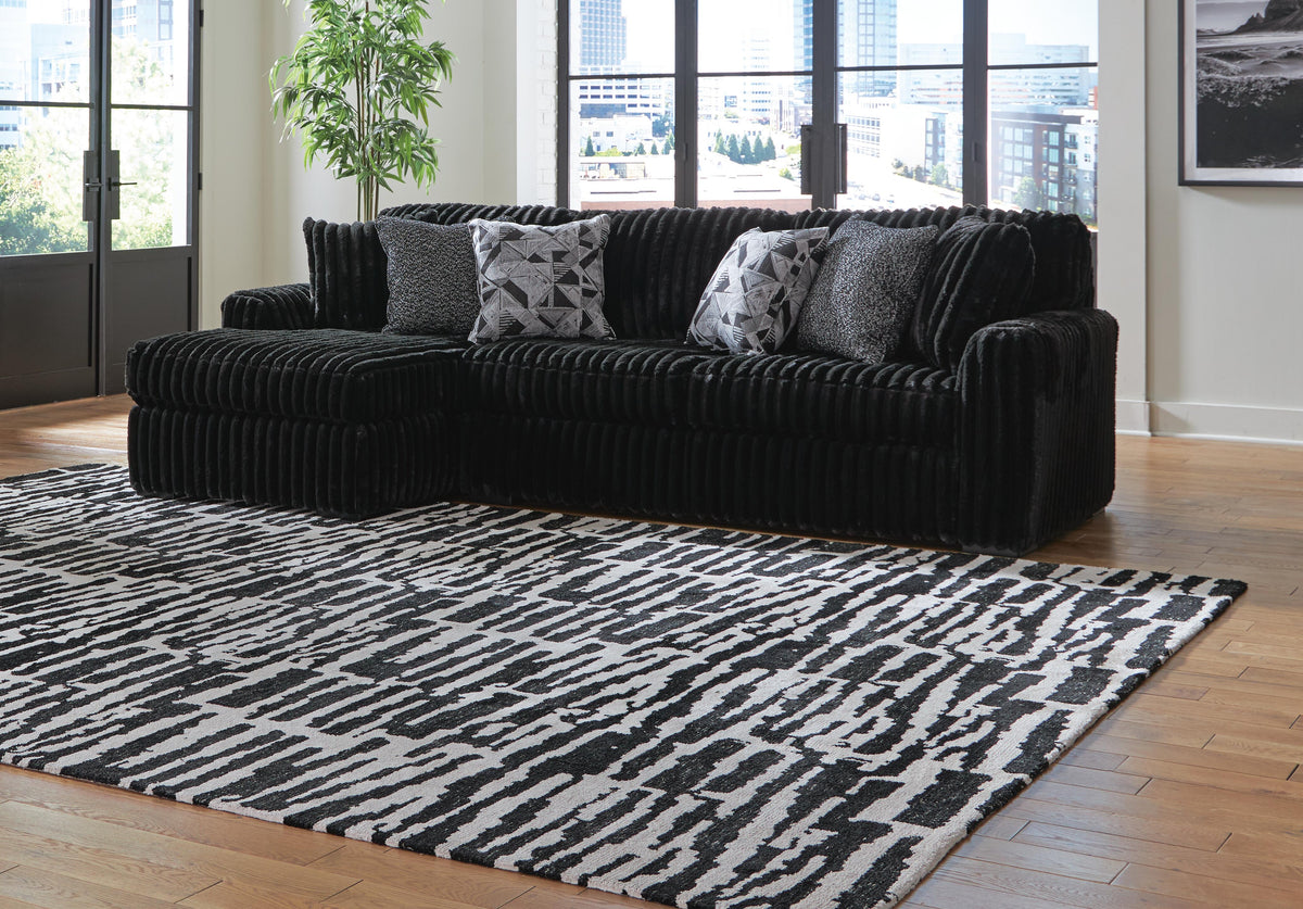 Midnight-Madness 2-Piece Sectional Sofa with Chaise Velvet