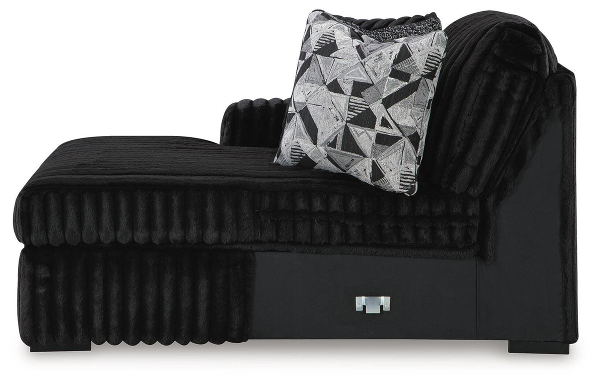 Midnight-Madness 3-Piece Sectional with Chaise Velvet