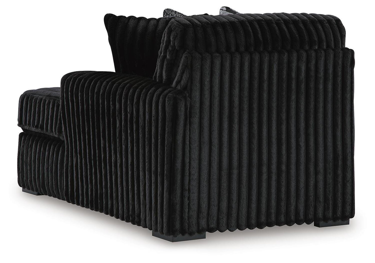 Midnight-Madness 4-Piece Sectional and Oversized Chaise