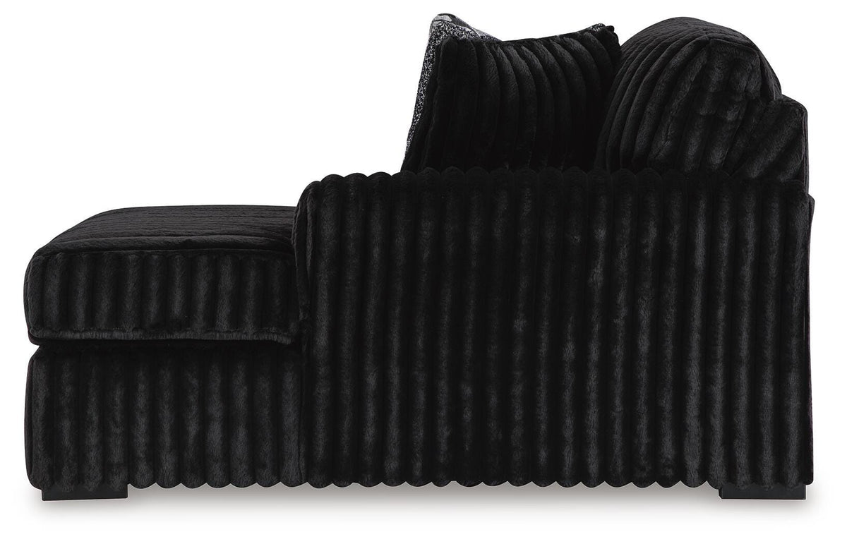 Midnight-Madness 4-Piece Sectional and Oversized Accent Ottoman