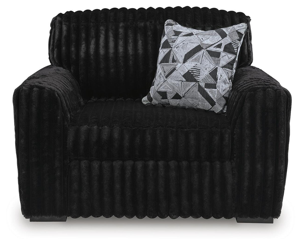 Midnight-Madness Oversized Chair and Ottoman