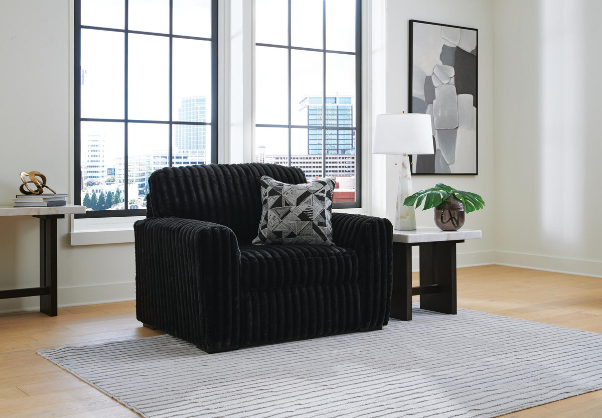 Midnight-Madness Oversized Chair and Ottoman