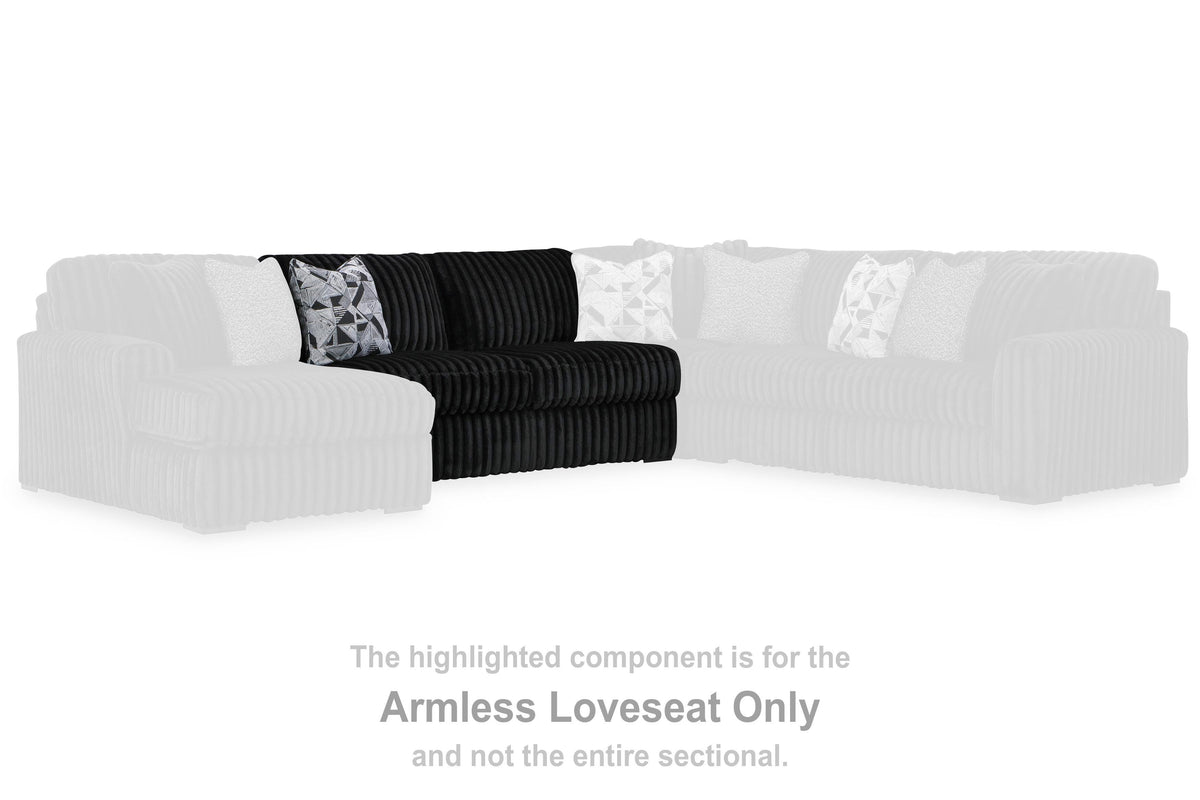 Midnight-Madness Armless Loveseat Velvet