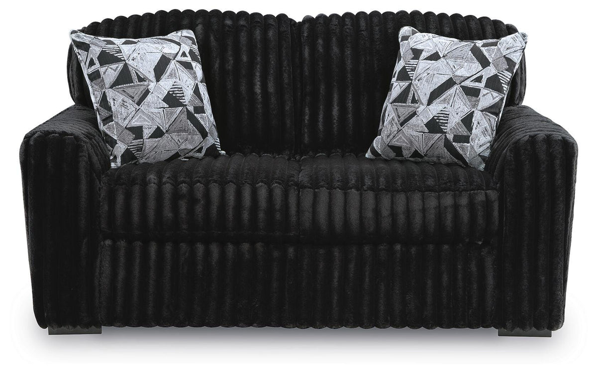 Midnight-Madness Sofa, Loveseat and Oversized Ottoman