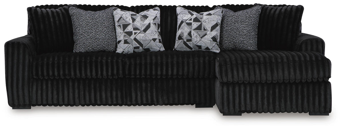 Midnight-Madness 2-Piece Sectional Sofa with Chaise Velvet