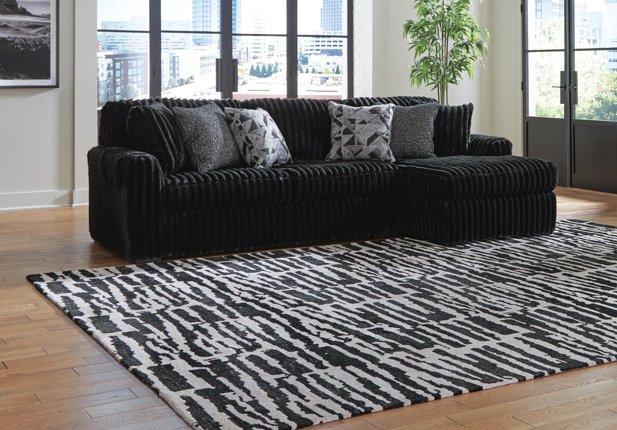 Midnight-Madness 2-Piece Sectional Sofa with Chaise Velvet