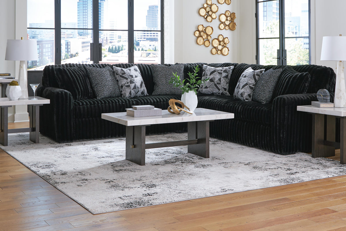 Midnight-Madness 3-Piece Sectional Velvet
