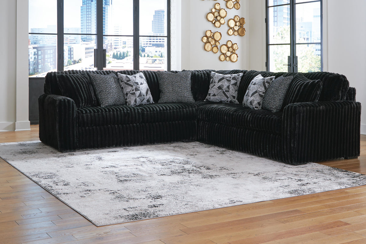 Midnight-Madness 3-Piece Sectional Velvet