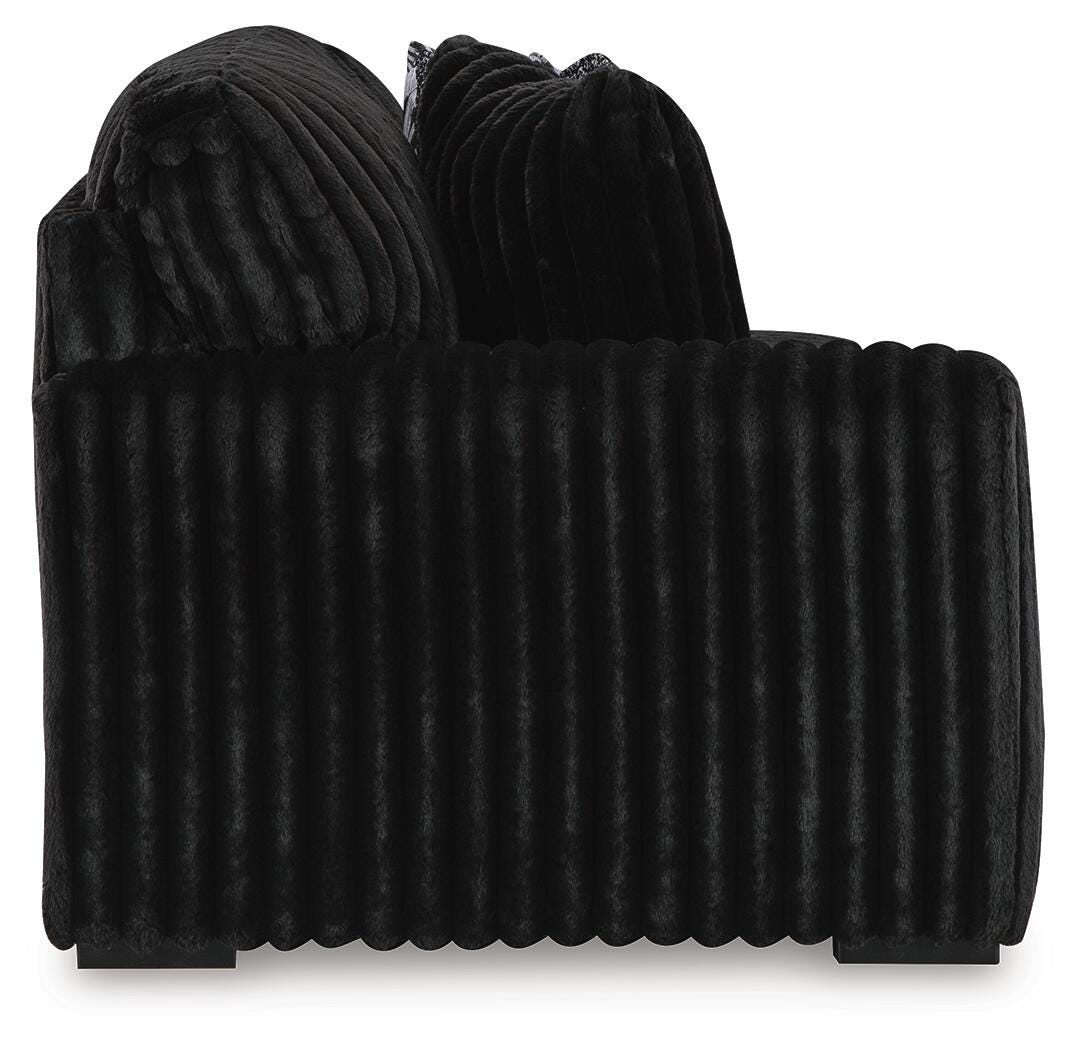 Midnight-Madness 4-Piece Sectional and Oversized Chaise