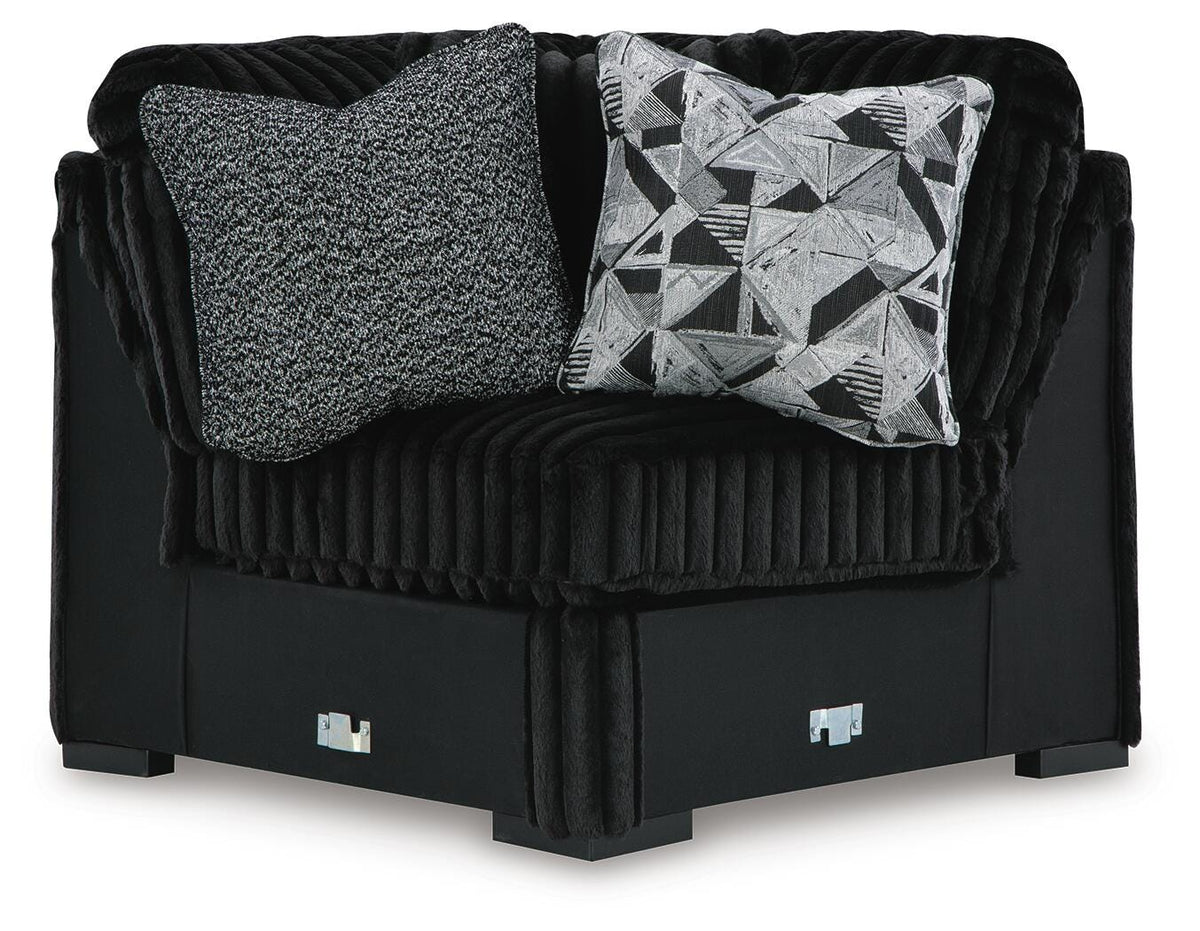 Midnight-Madness 4-Piece Sectional and Ottoman