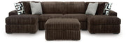 Midnight-Madness 3-Piece Double Chaise Sectional and Ottoman