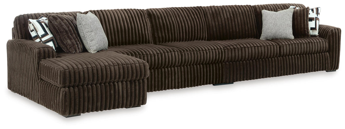 Midnight-Madness 3-Piece Sectional with Chaise Velvet