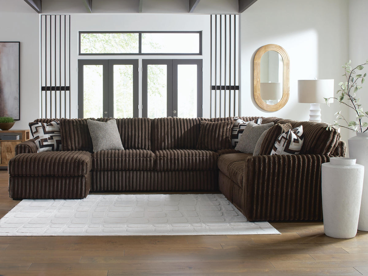 Midnight-Madness 4-Piece Sectional with Chaise Velvet