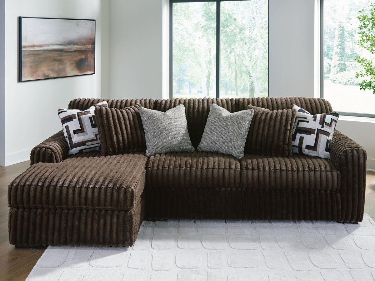 Midnight-Madness 2-Piece Sectional Sofa with Chaise Velvet