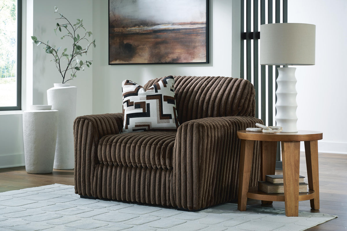 Midnight-Madness 4-Piece Sectional and Oversized Chair