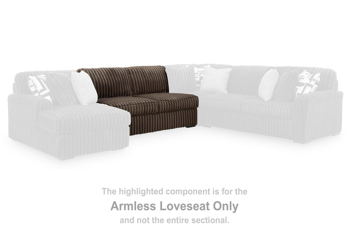 Midnight-Madness Armless Loveseat Velvet