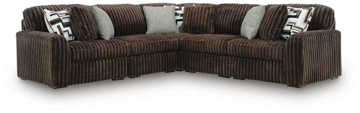 Midnight-Madness 5-Piece Sectional - Chocolate