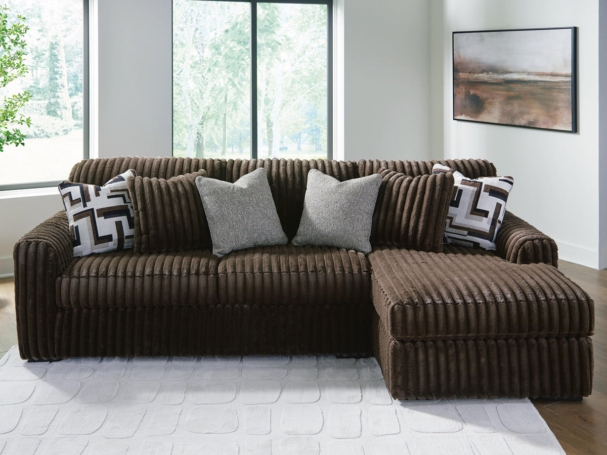 Midnight-Madness 2-Piece Sectional Sofa with Chaise Velvet