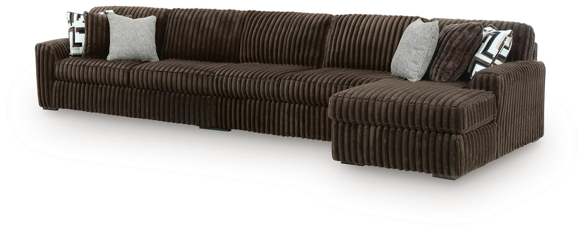 Midnight-Madness 3-Piece Sectional with Chaise Velvet