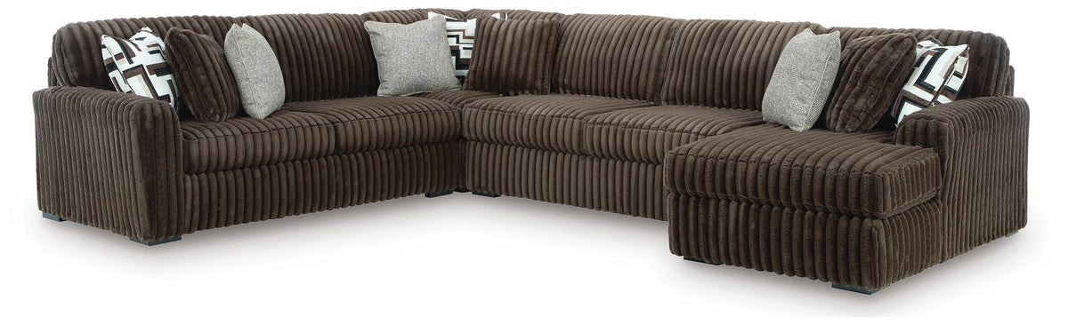 Midnight-Madness 4-Piece Sectional with Chaise Velvet