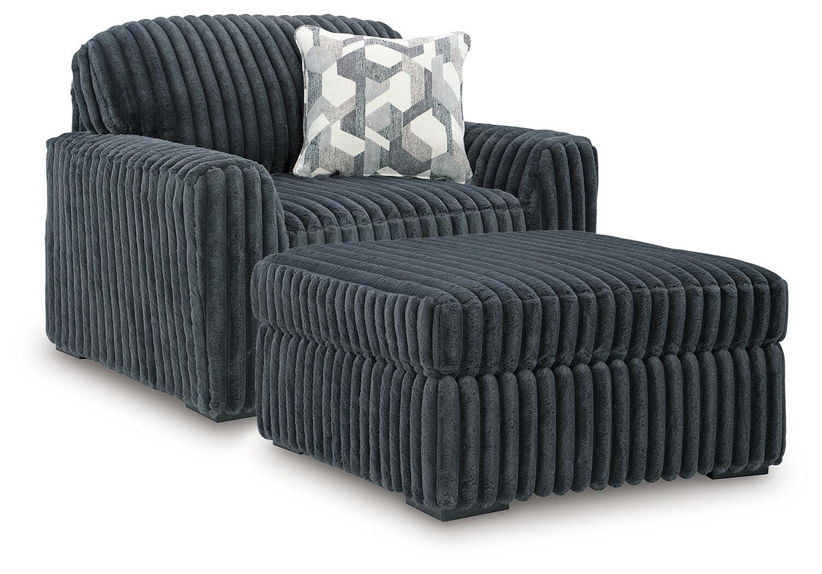 Midnight-Madness Oversized Chair and Ottoman