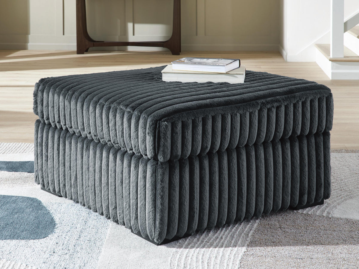 Midnight-Madness Oversized Accent Ottoman Velvet