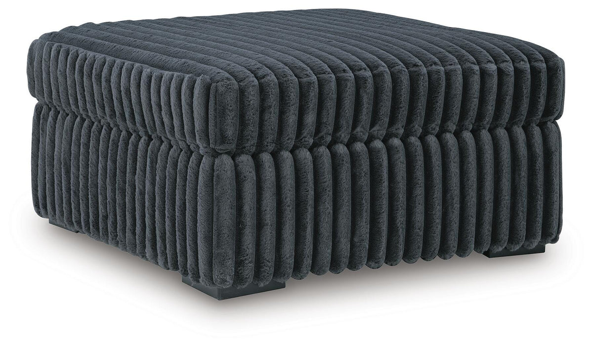 Midnight-Madness Oversized Accent Ottoman Velvet - Gunmetal