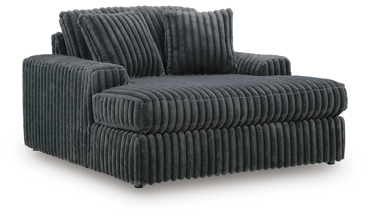 Midnight-Madness Oversized Chaise Velvet - Gunmetal