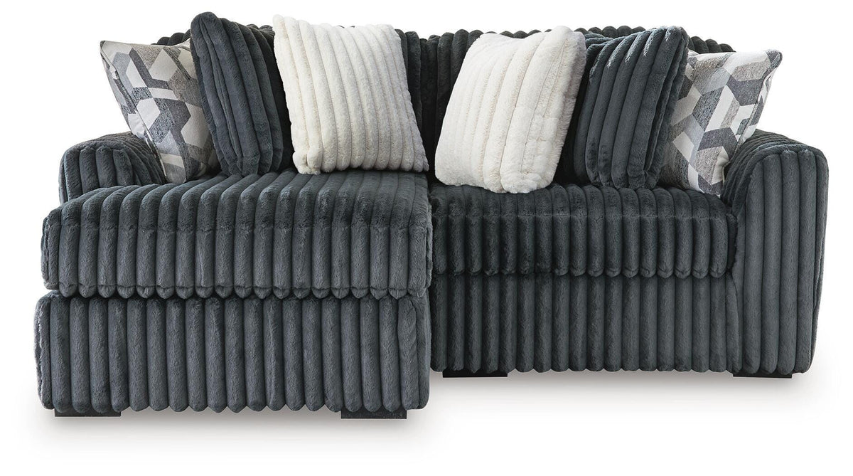 Midnight-Madness 2-Piece Sectional with Chaise - Gunmetal, Left Arm Facing