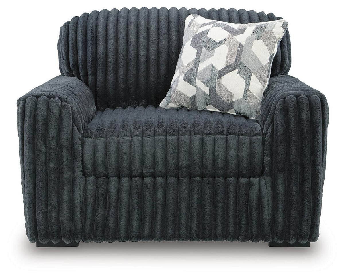 Midnight-Madness Oversized Chair and Ottoman