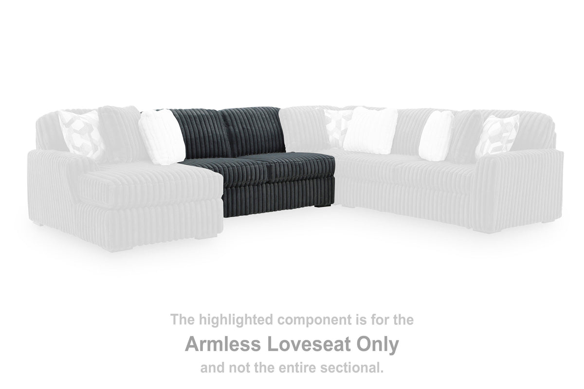 Midnight-Madness Armless Loveseat Velvet