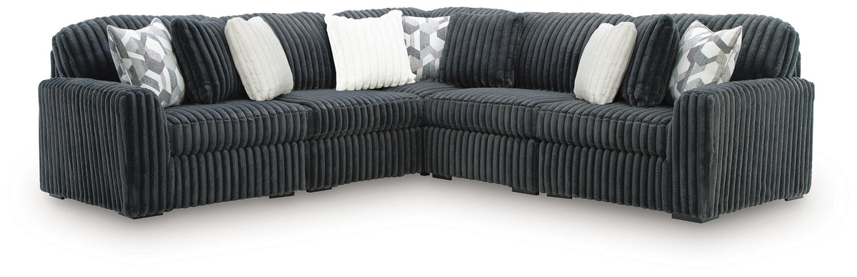 Midnight-Madness 5-Piece Sectional - Gunmetal