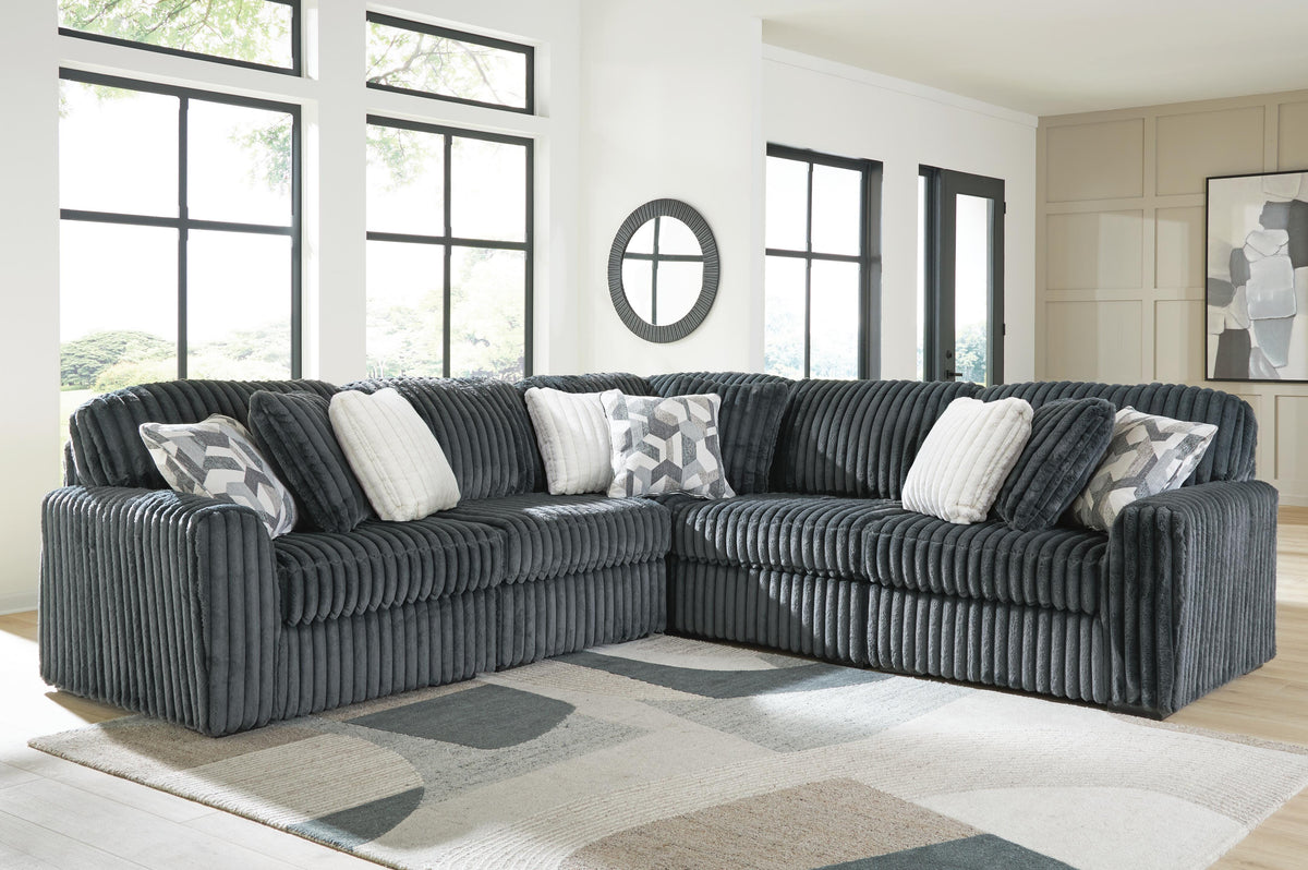 Midnight-Madness 5-Piece Sectional - Gunmetal
