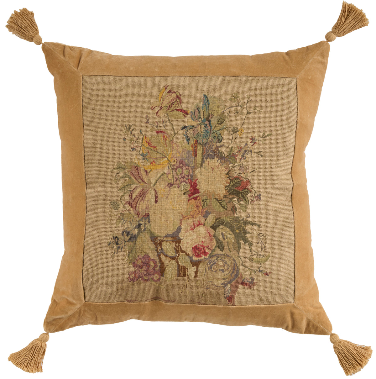 Vintage Pillow V8061 Beige 25" x 25" Throw Pillows