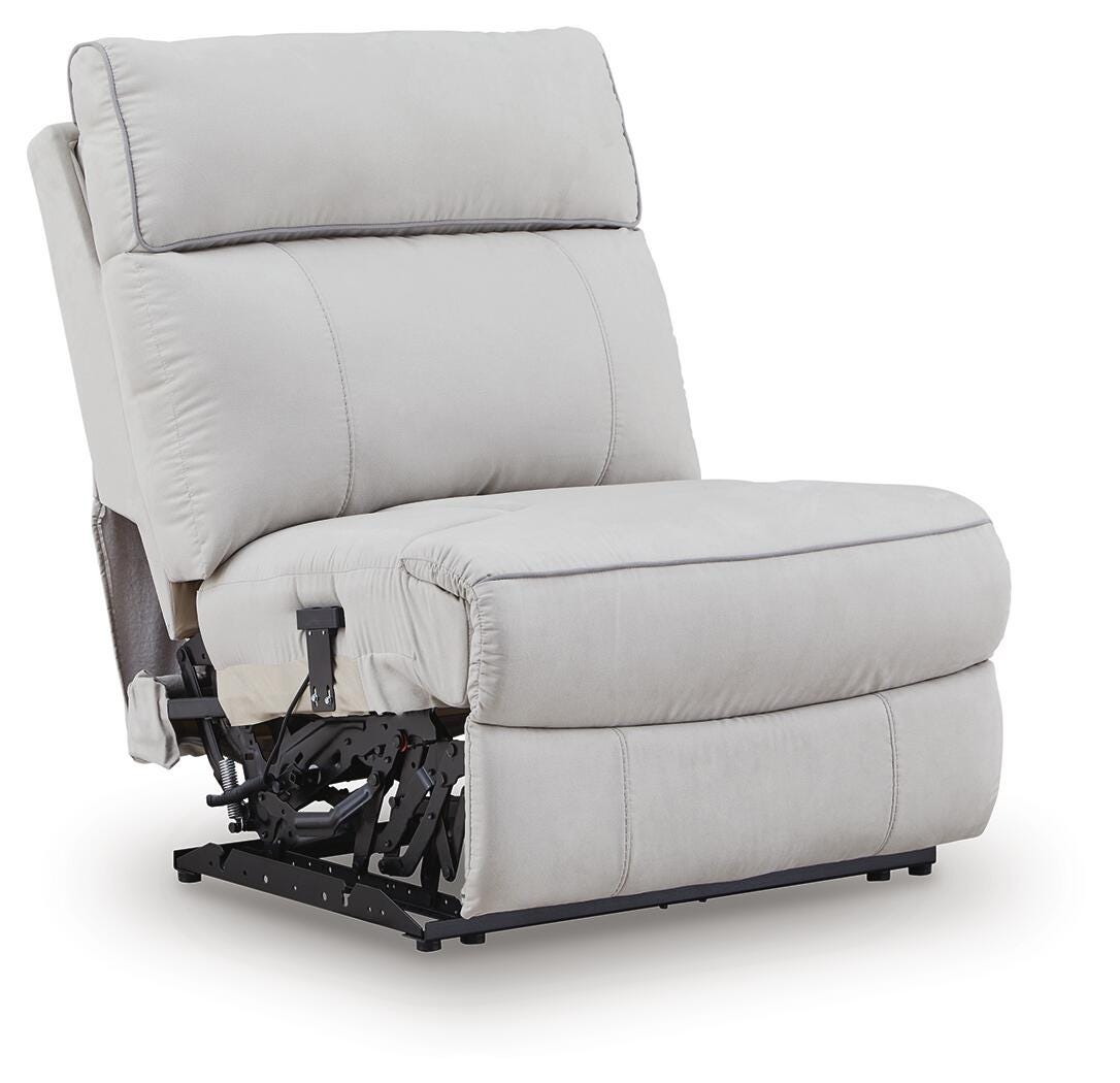 Social Pointe 5-Piece Reclining Sectional with Storage Consoles Chenille