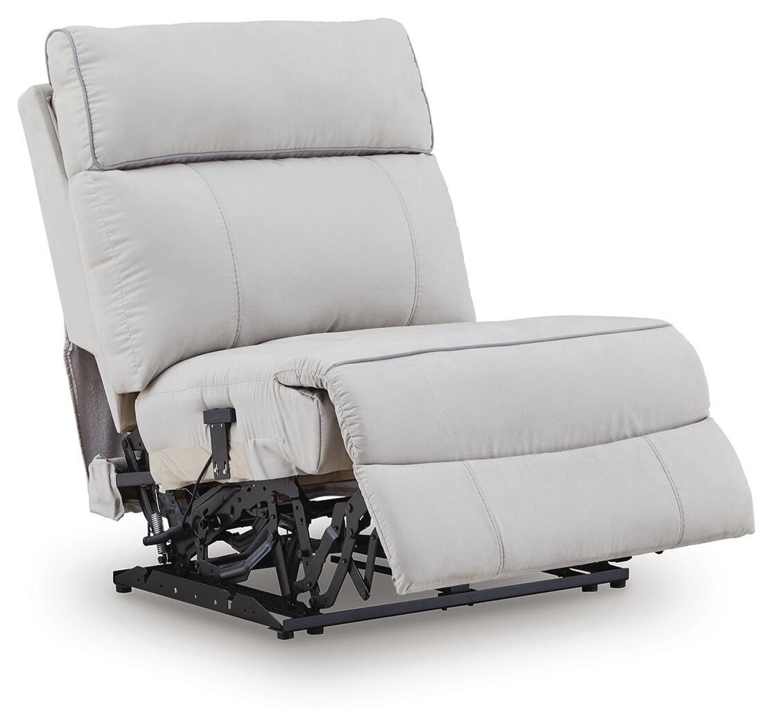 Social Pointe 5-Piece Reclining Sectional with Storage Consoles Chenille
