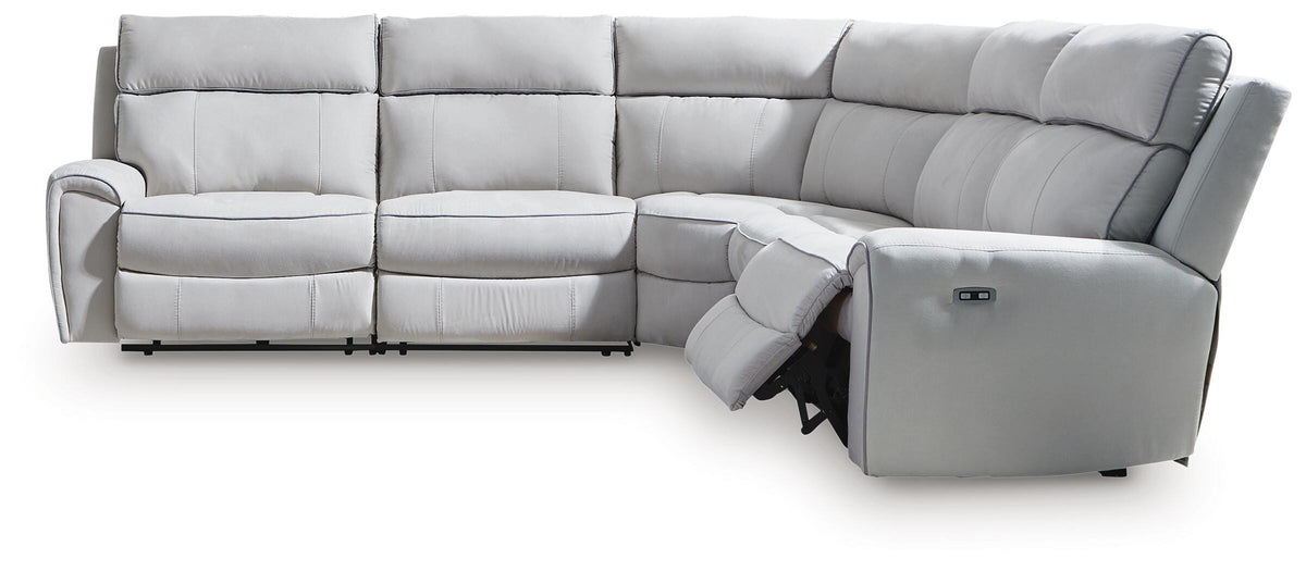Social Pointe 5-Piece Power Reclining Sectional Chenille