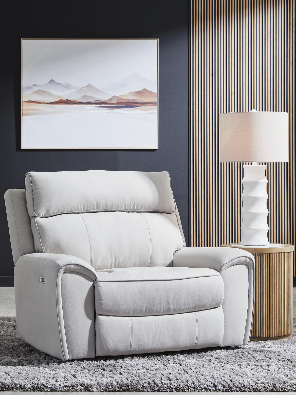 Social Pointe PWR Recliner/ADJ Headrest Chenille