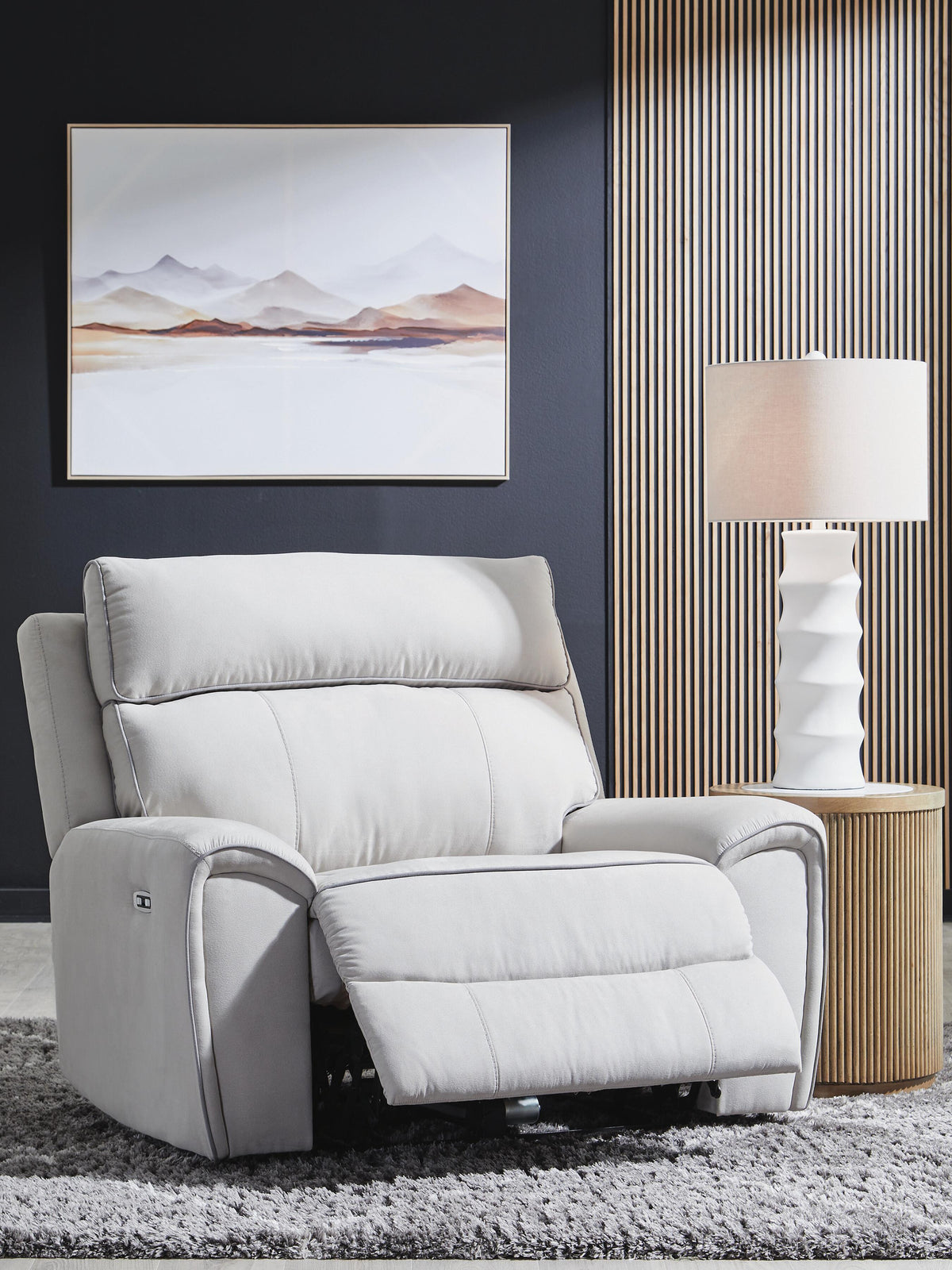 Social Pointe PWR Recliner/ADJ Headrest Chenille