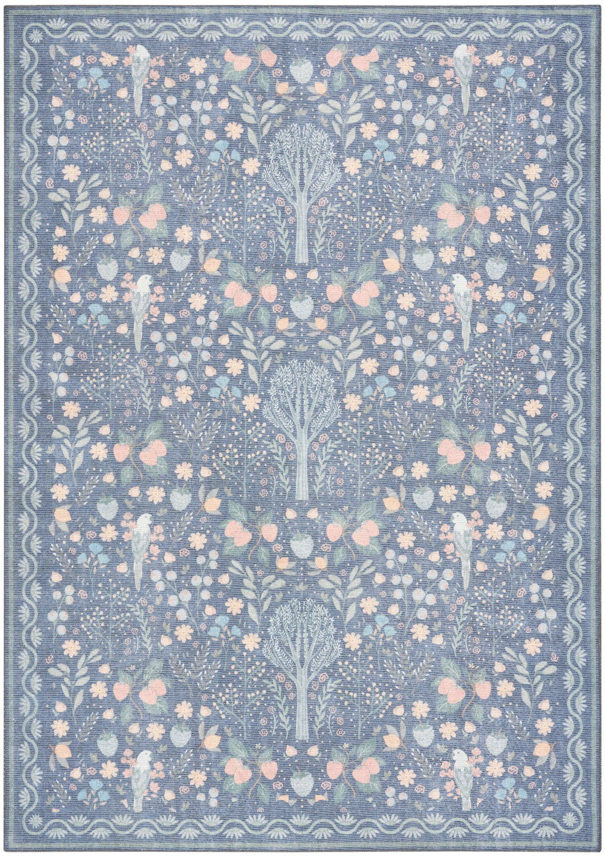 Botanical Washables BOT04 Blue Multicolor Rug - Rectangle