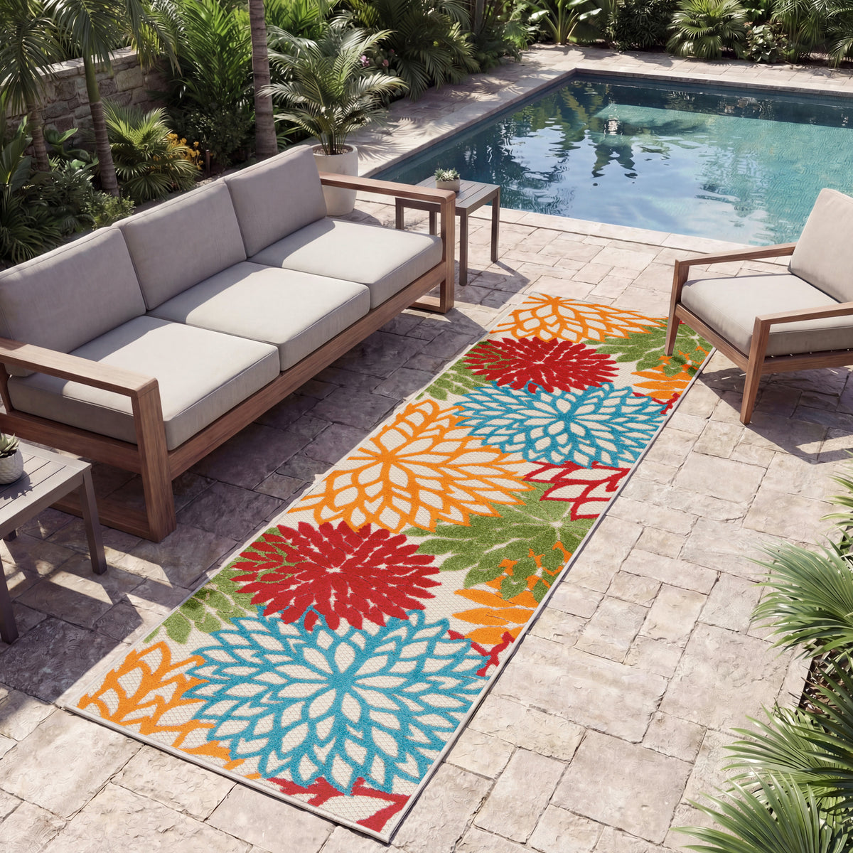 Aloha ALH05 Green Rug - room scene
